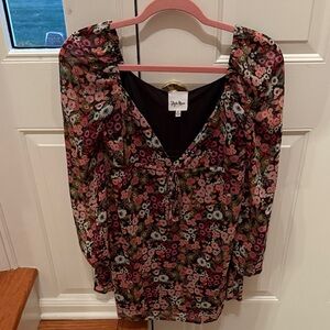 Stylus Women's Floral Print Blouse - Black and Pink